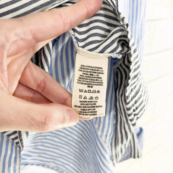 Free People Blue & White Striped Button Front Shirt Women's Size XS - Picture 8 of 8